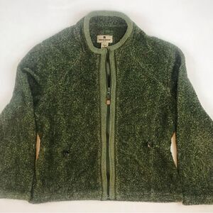 Woolrich Vintage Olive Green Zip Down Sherpa Fleece -‎ Women’s Medium